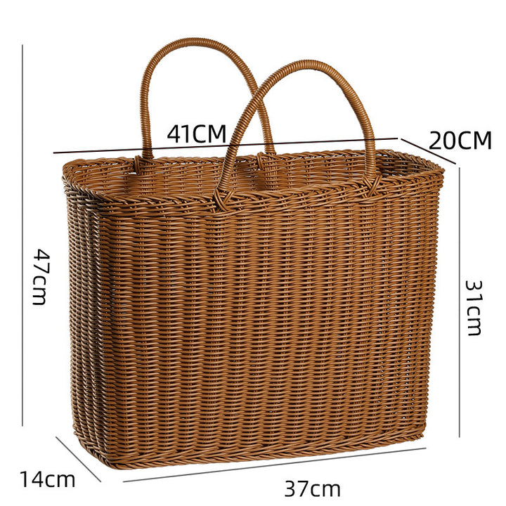 Unisex Handwoven Shopping Basket with Two Handles Bowlift