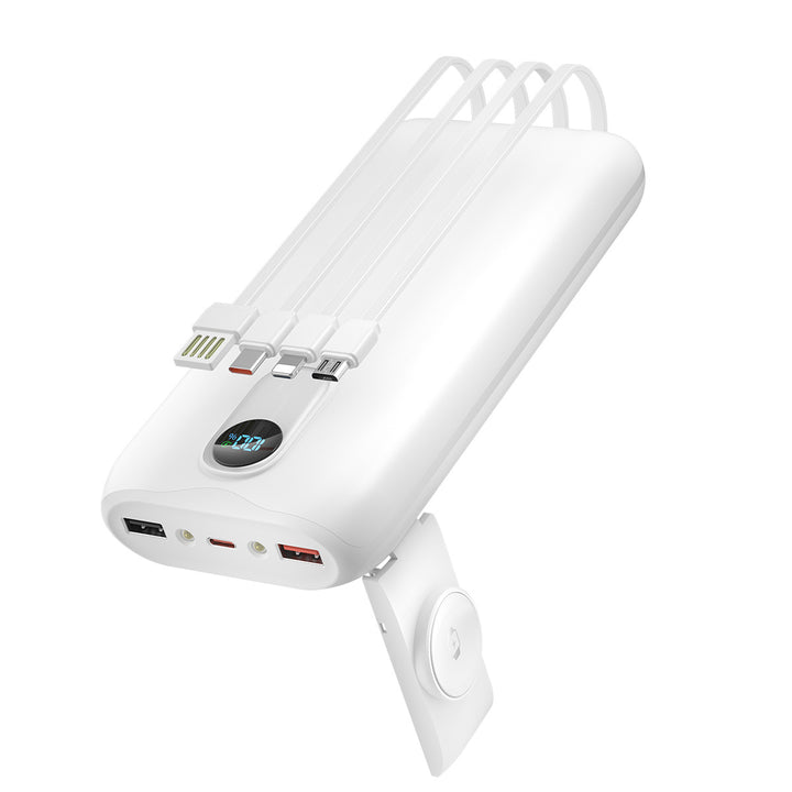 Power bank with integrated charging cables and LCD display Bowlift