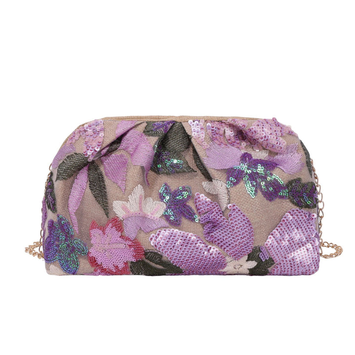 WoElegant Floral Sequin Clutch Bag Bowlift