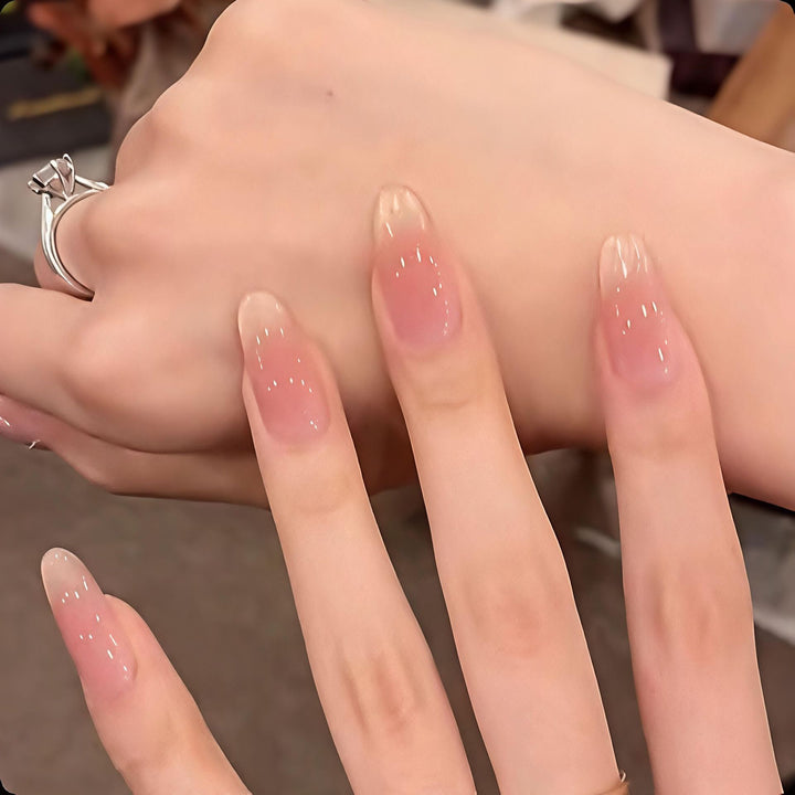 Natural Glossy Press-On Nail Set Bowlift