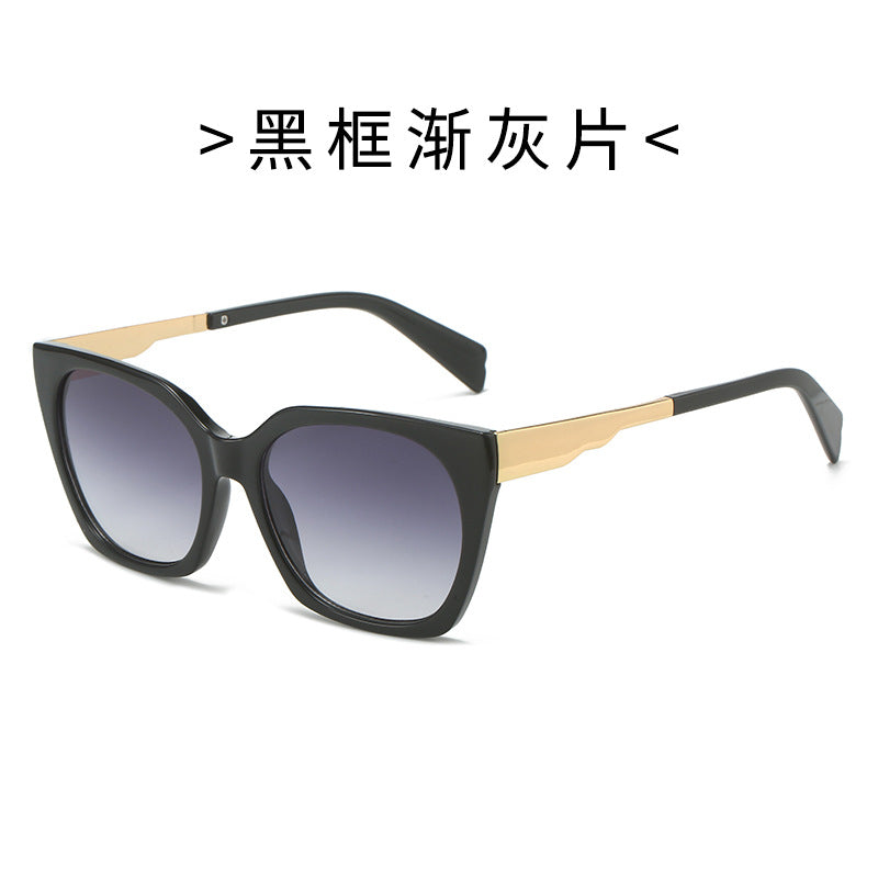 Women's oversized sunglasses with elegant transparent frame and golden accents Bowlift