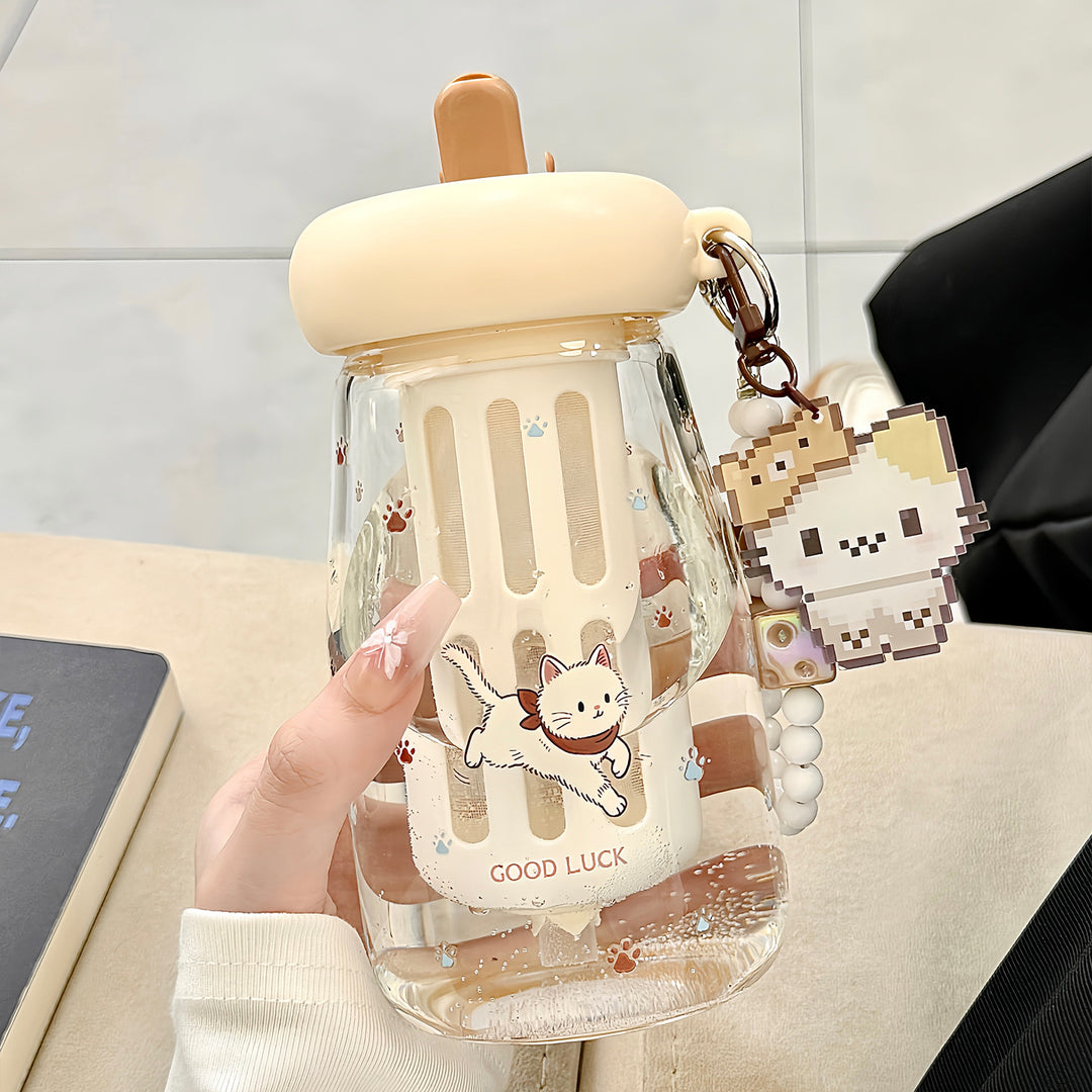 Ladies drinking container with unique design and integrated straw Bowlift