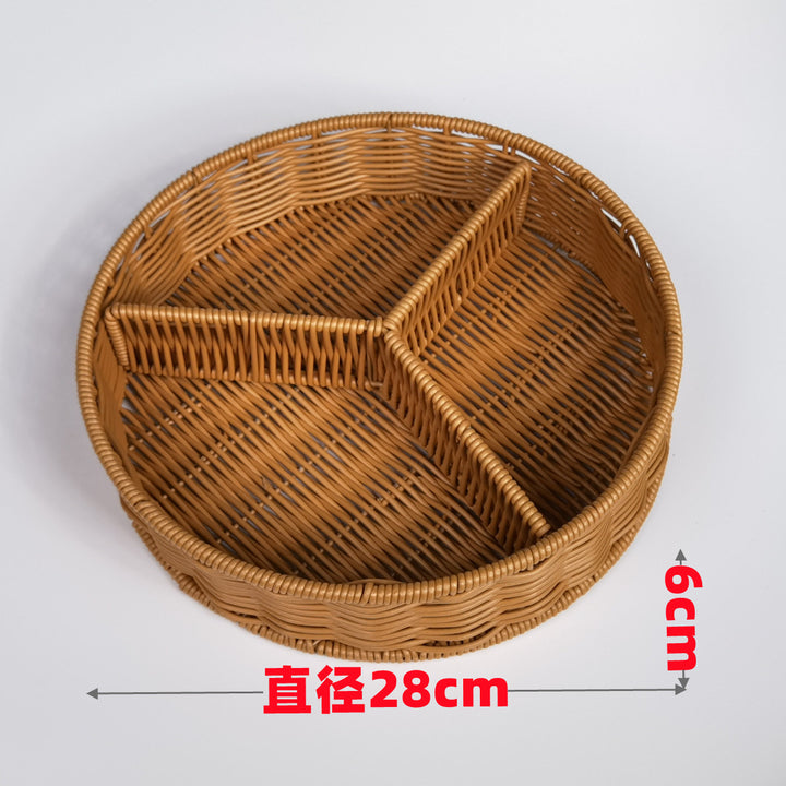 Ladies beef braided serving basket with three compartments Bowlift