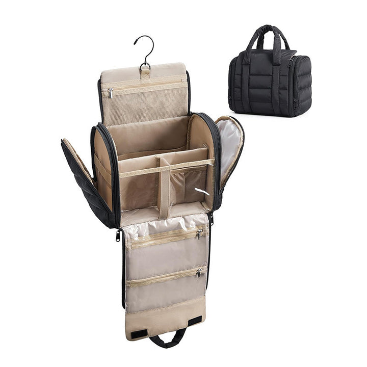 Cosmetic Organizer Bag with Removable Hook and Transparent Compartments Bowlift