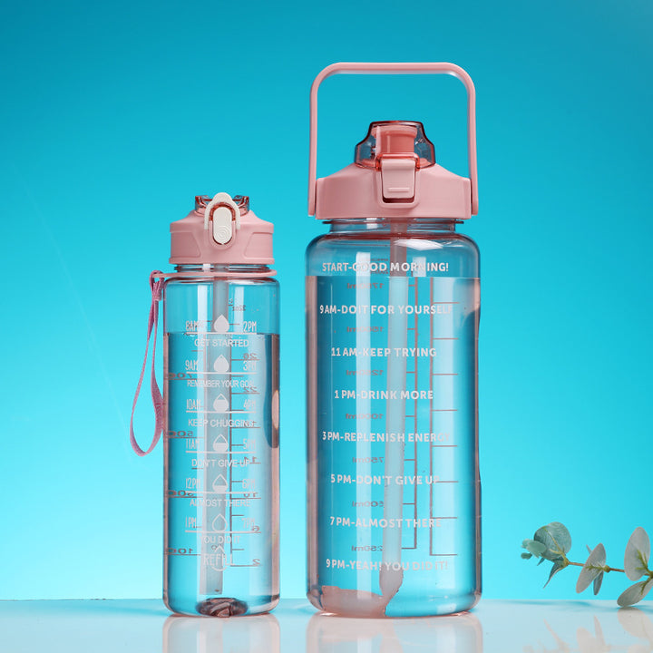 Women's Motivational Water Bottle with Time Markers Bowlift
