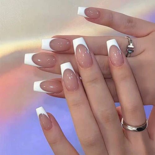 Elegant French Tip Pedicure Bowlift