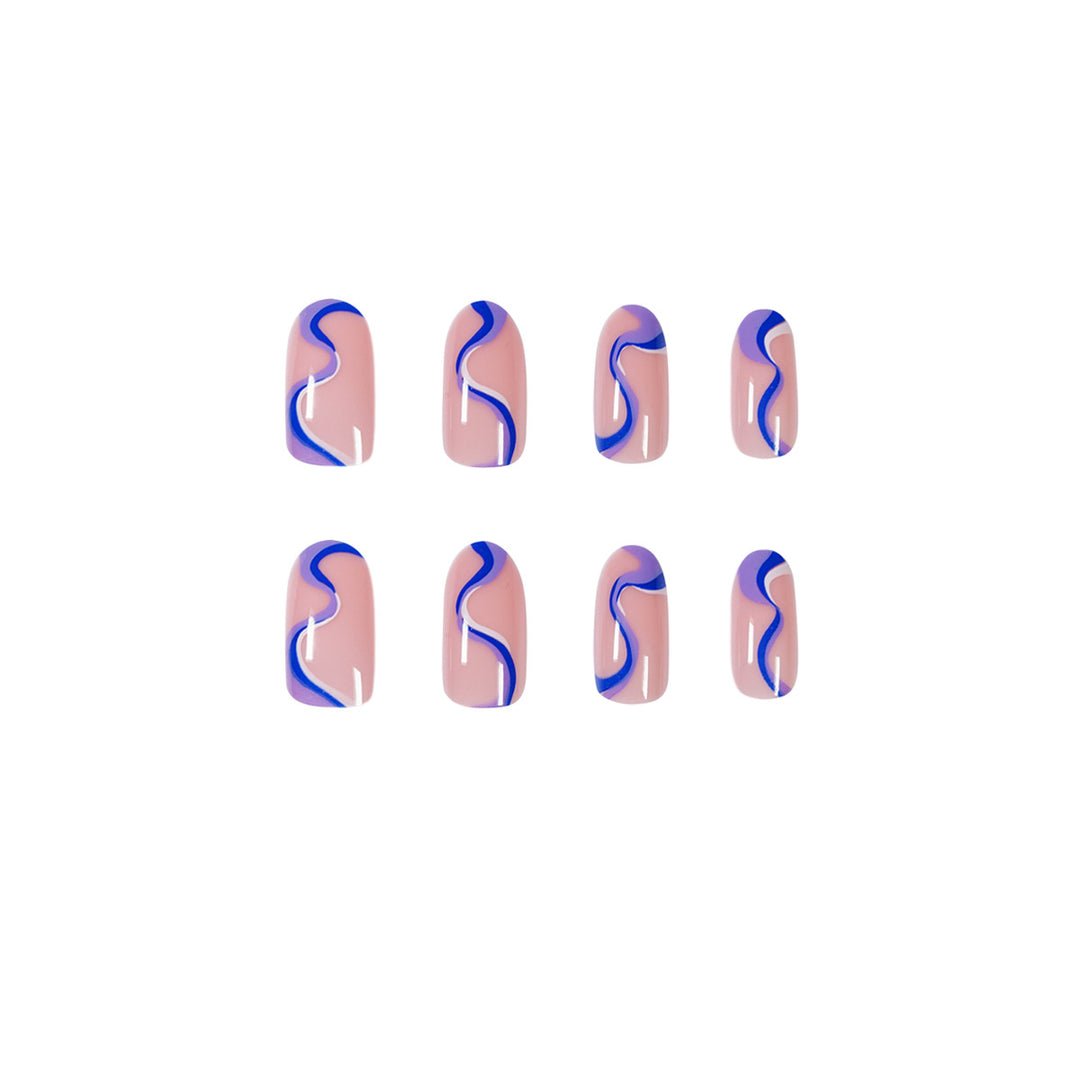 Creative Nail Art with Wave Pattern Bowlift