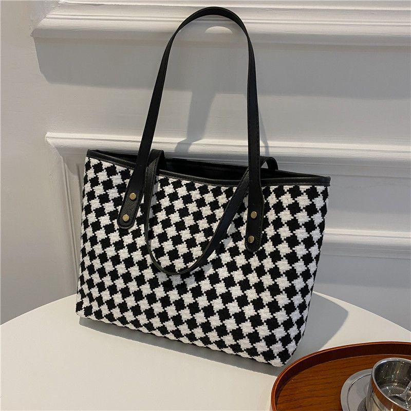 Woven Pattern Beach Tote Bag Bowlift