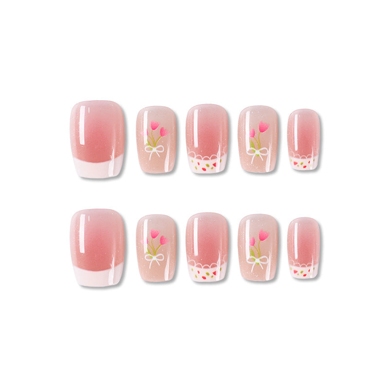 Floral-Inspired Press-On Nail Art Set Bowlift