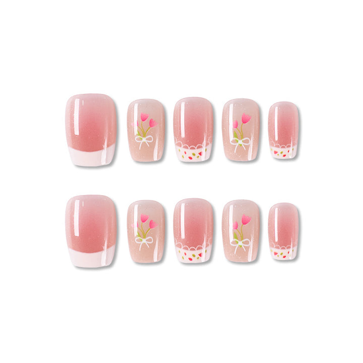 Floral-Inspired Press-On Nail Art Set Bowlift