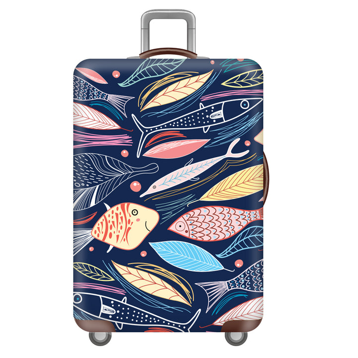 Unisex non-elastic suitcase cover with tropical leaf pattern, stretch protective cover for hard shell and soft case Bowlift