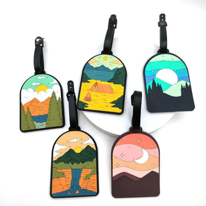 illustrated scenic silicone luggage tag Bowlift