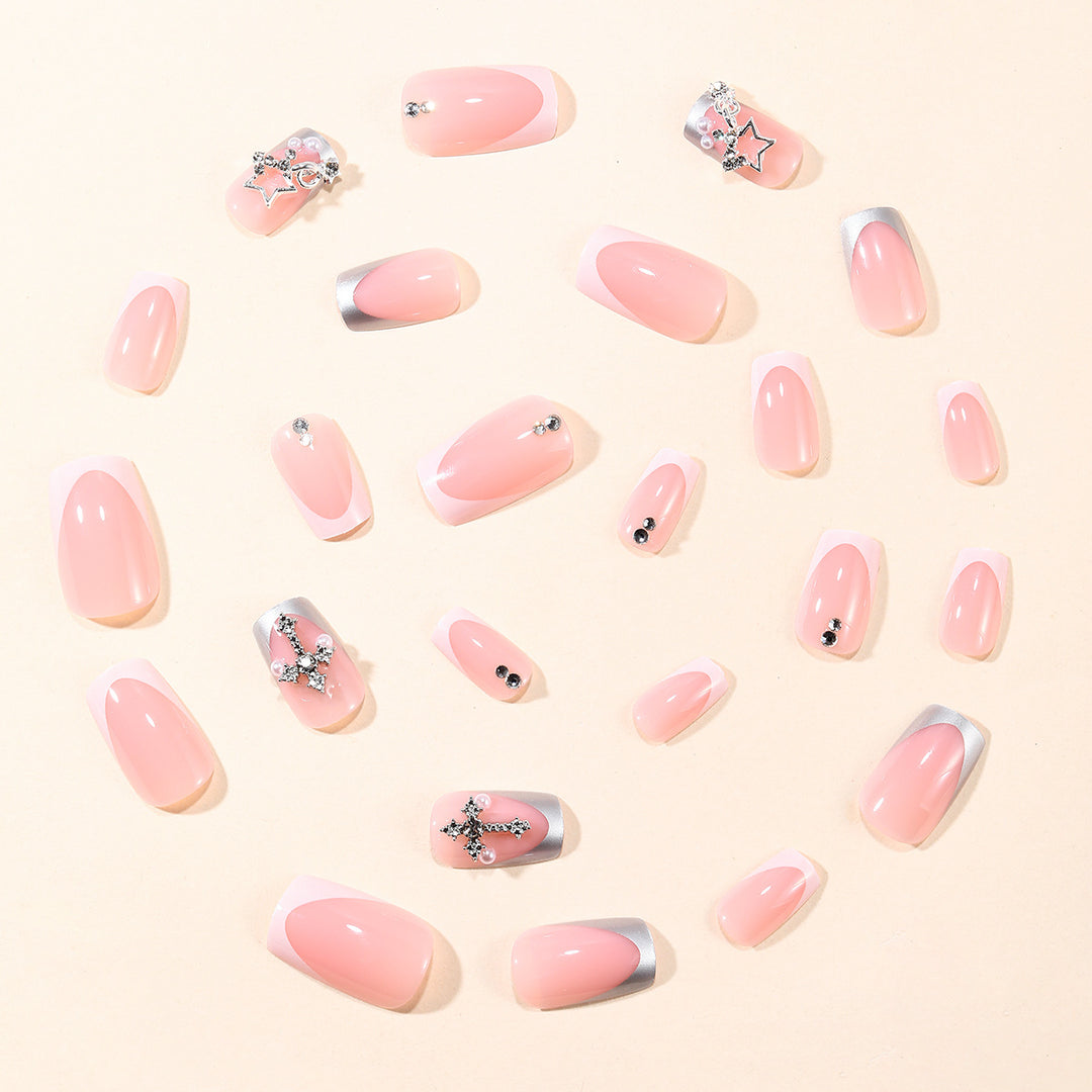Glamorous Rhinestone Decorative Stiletto Nail Extensions Bowlift