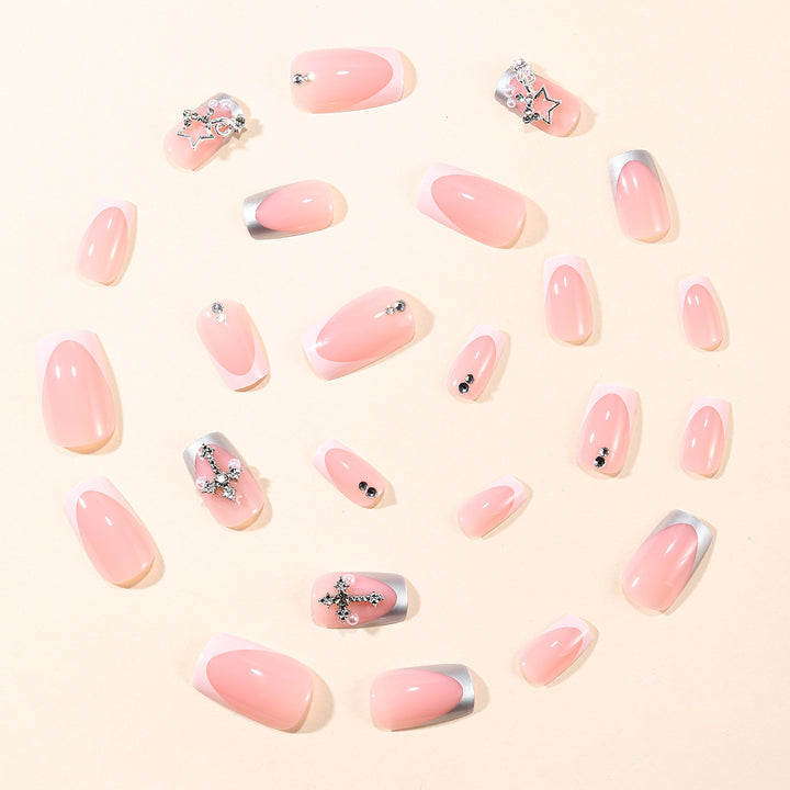 Glamorous Rhinestone Decorative Stiletto Nail Extensions Bowlift