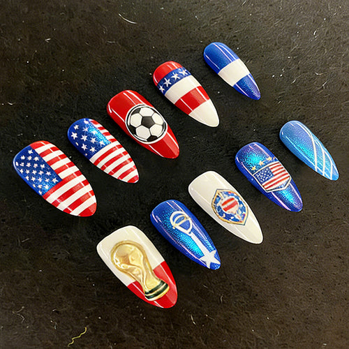 Creative nail art set with sporty and festive motifs Bowlift