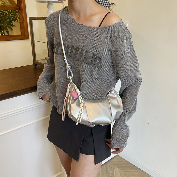 Stylish Pleated Shoulder Bag Bowlift