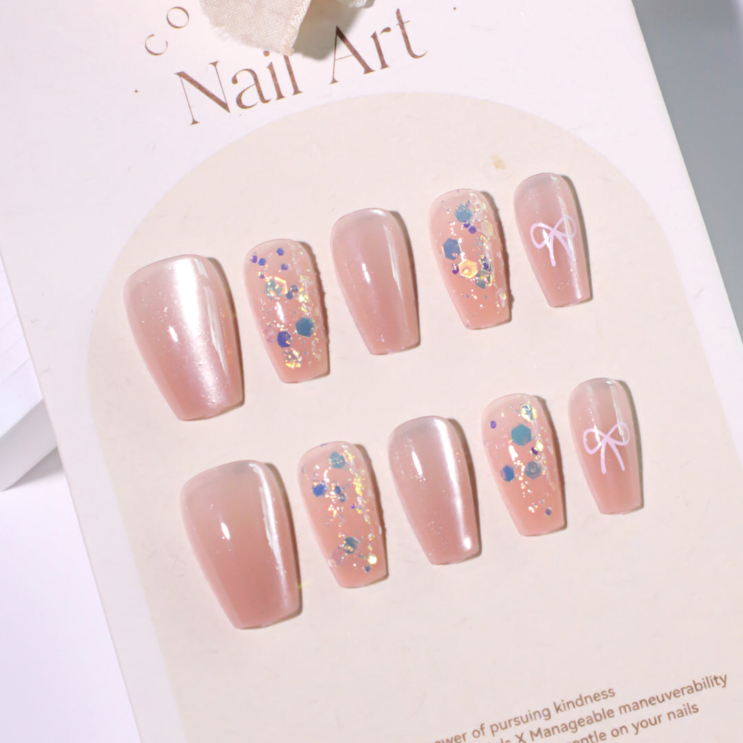 Artful Nail Extensions with Colorful Accents Bowlift