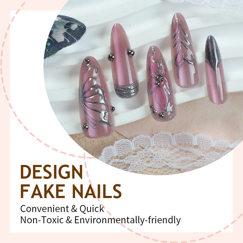 Artificial nails with filigree design Bowlift