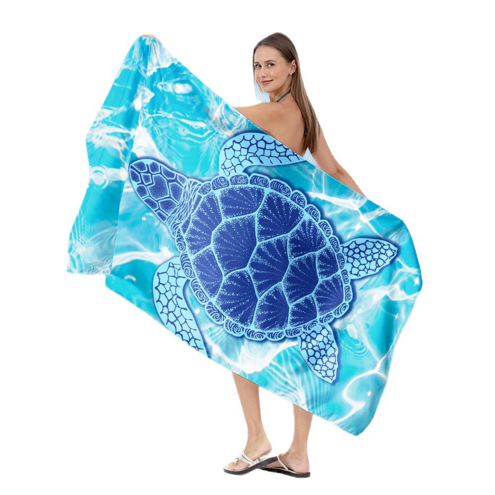 Beach towel with maritime turtle design Bowlift
