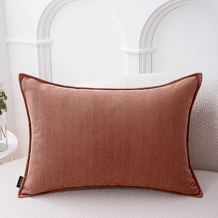 Decorative Herringbone Texture Cushion Cover with Piped Edge Bowlift
