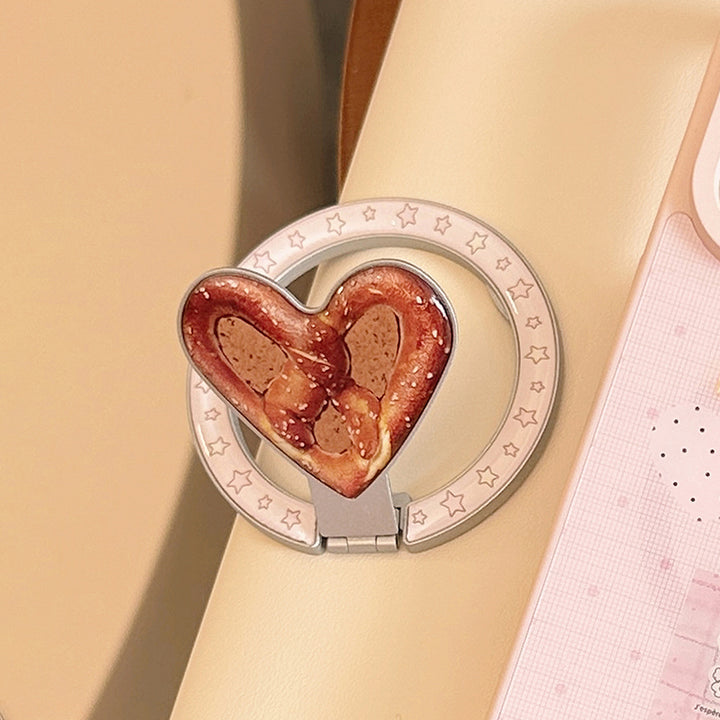 Heart-shaped smartphone holder with cookie design Bowlift