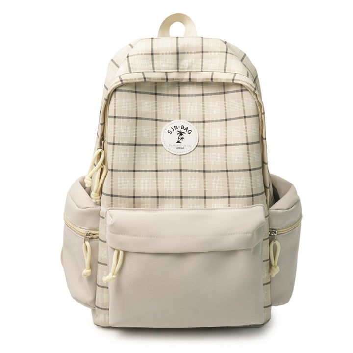 Stylish Plaid Backpack Bowlift
