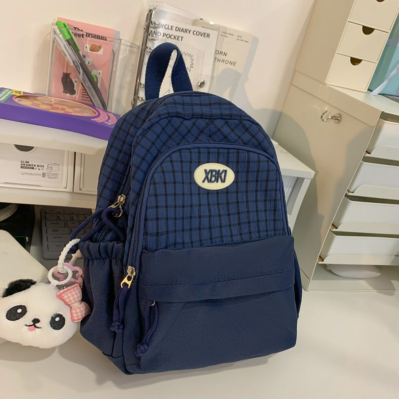 Chic Plaid Design School Backpack Bowlift
