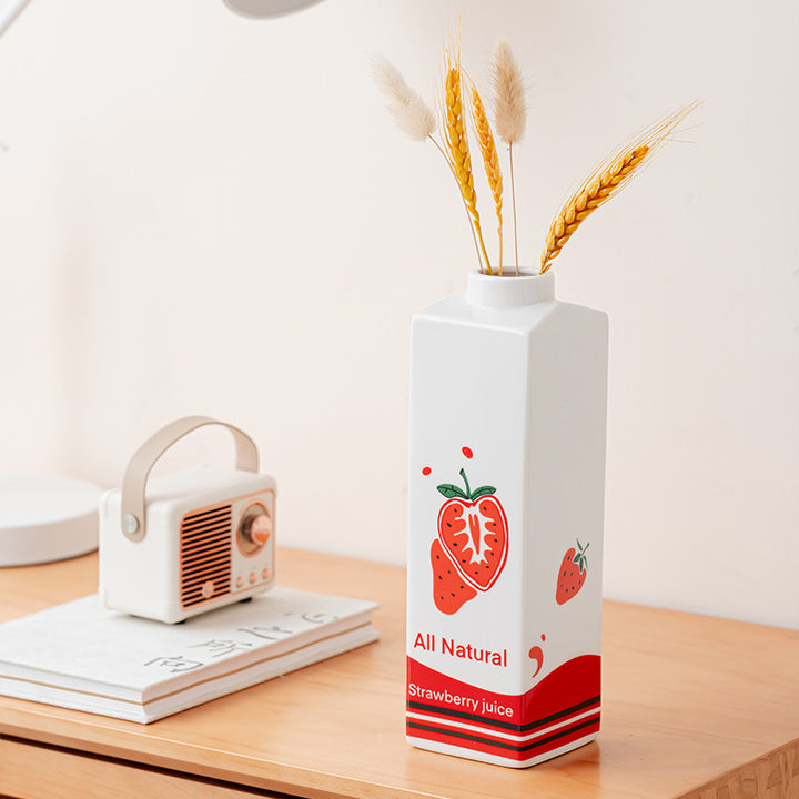 Decorative Strawberry Juice Bottle Vase