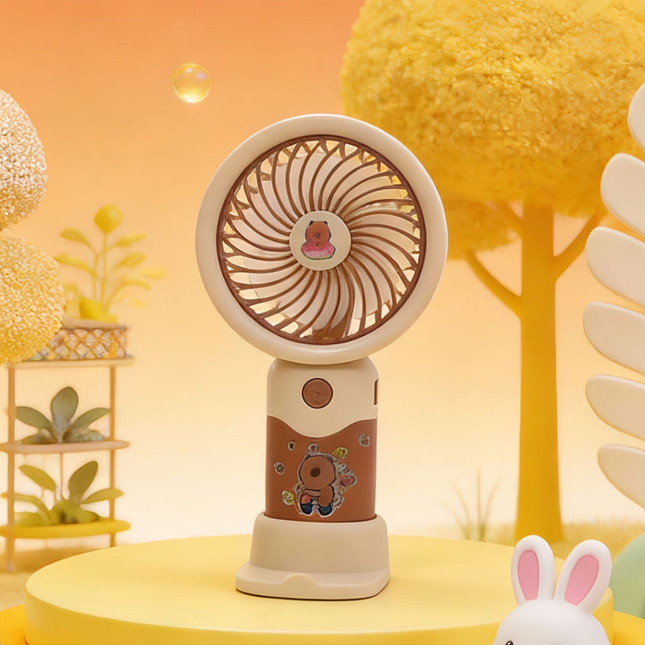Ladies Portable Hand Fan with Cute Character Design Bowlift
