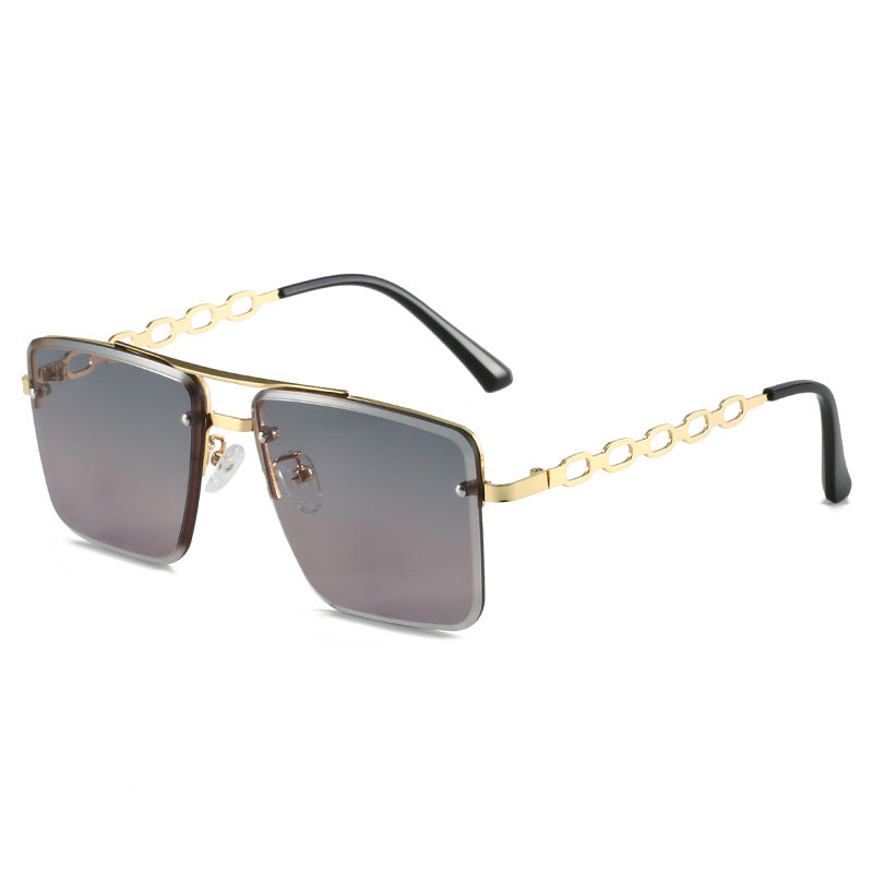 Women's Square Sunglasses with Elegant Chain Structure Bowlift