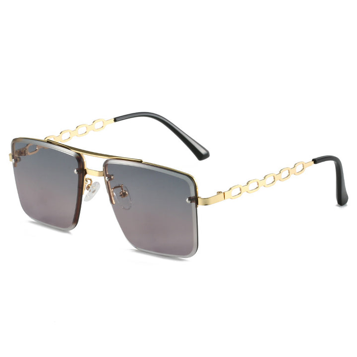 Women's Square Sunglasses with Elegant Chain Structure Bowlift