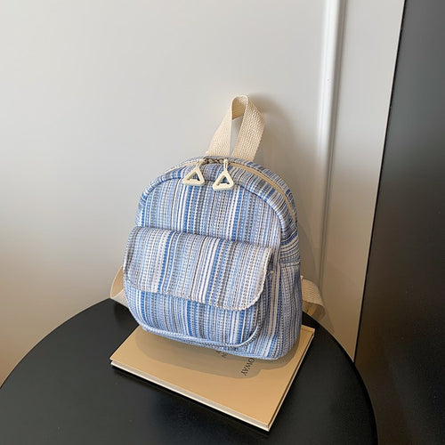 Compact Striped Mini Backpack