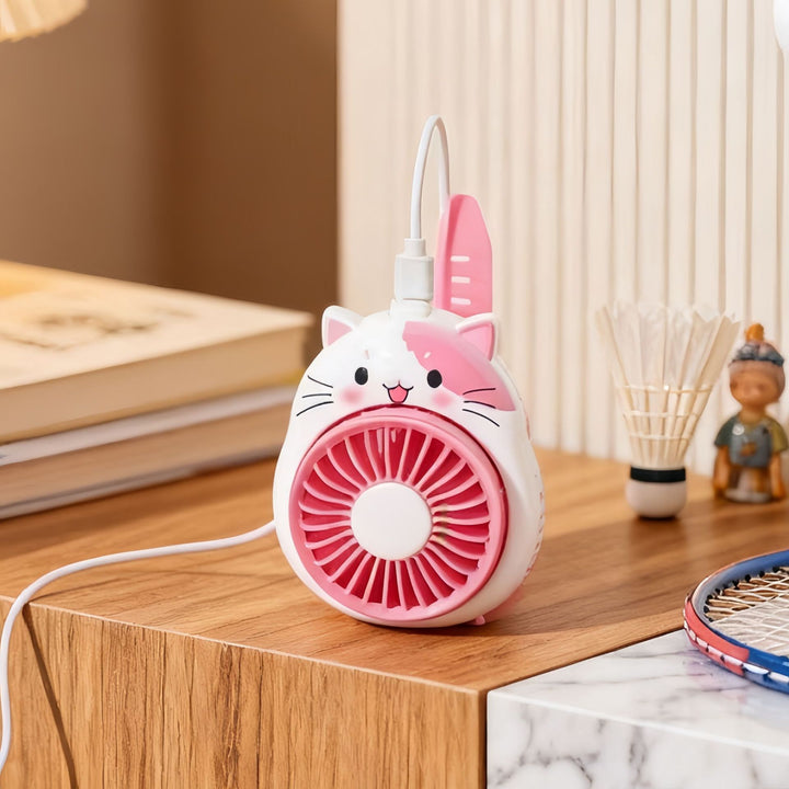 Women's portable hand fan with cute dog design Bowlift