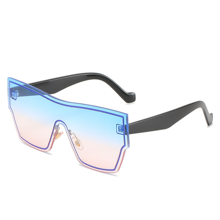 Women futuristic oversized wraparound sunglasses Bowlift
