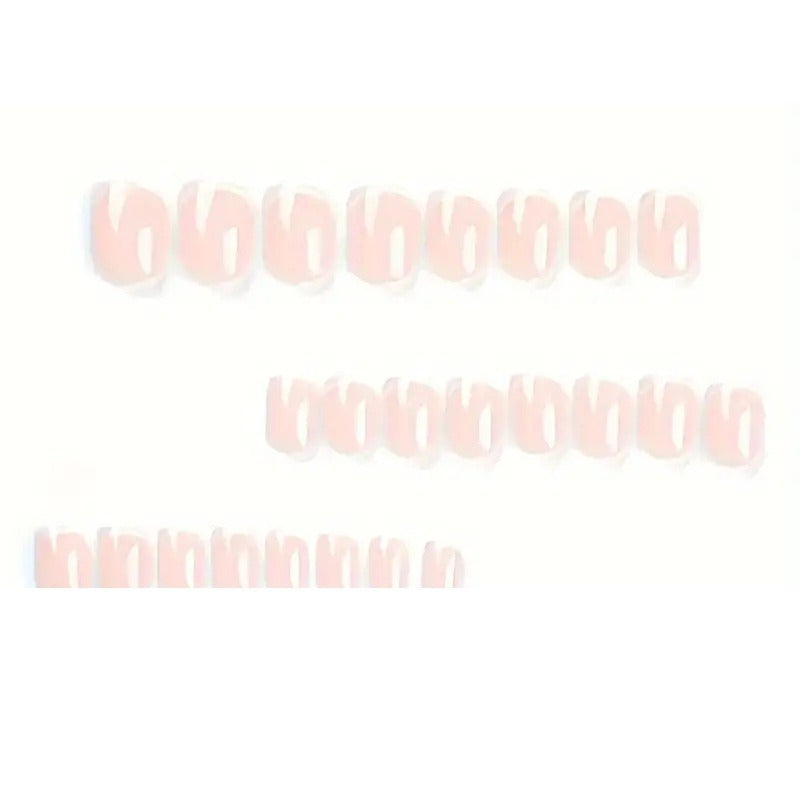 Classic French Tip Press-On Nails Bowlift