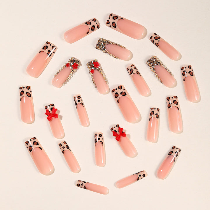 Decorative Rhinestone and Bow Nail Art Extensions Bowlift