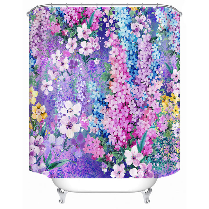 Butterfly-Inspired Floral Shower Curtain Bowlift