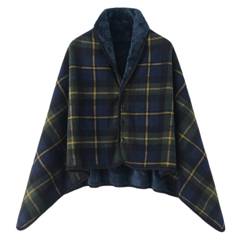 Women’s stylish hooded blanket with checkered pattern Bowlift