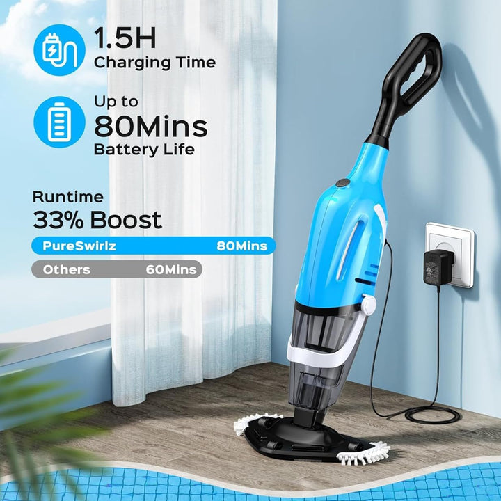 Advanced robotic pool vacuum with cyclonic suction and high debris capacity Bowlift