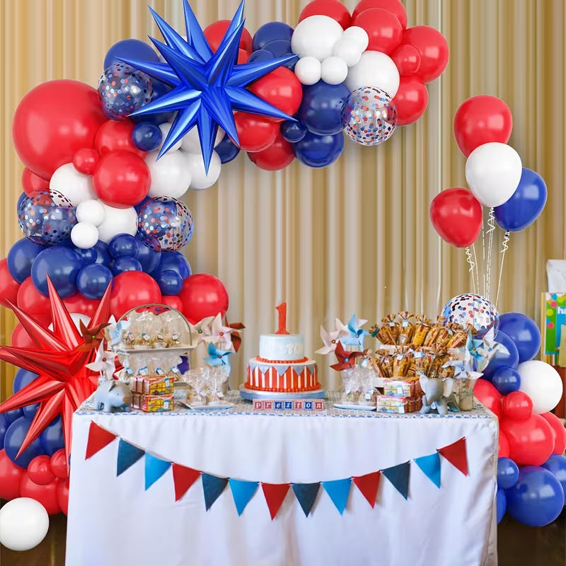 Unisex nan Balloon arch and table decor set with columns, clusters and fireworks attachments Bowlift