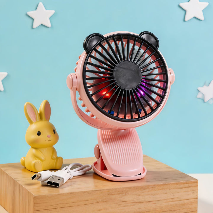 Women's portable table fan with flexible tilt and USB connection Bowlift