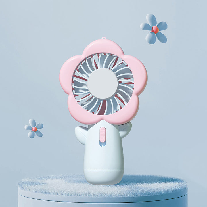 Women Wearable Mini Flower Fan Bowlift