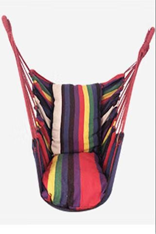 Hanging hammock chair with reinforced cotton canvas and integrated arm pockets Bowlift