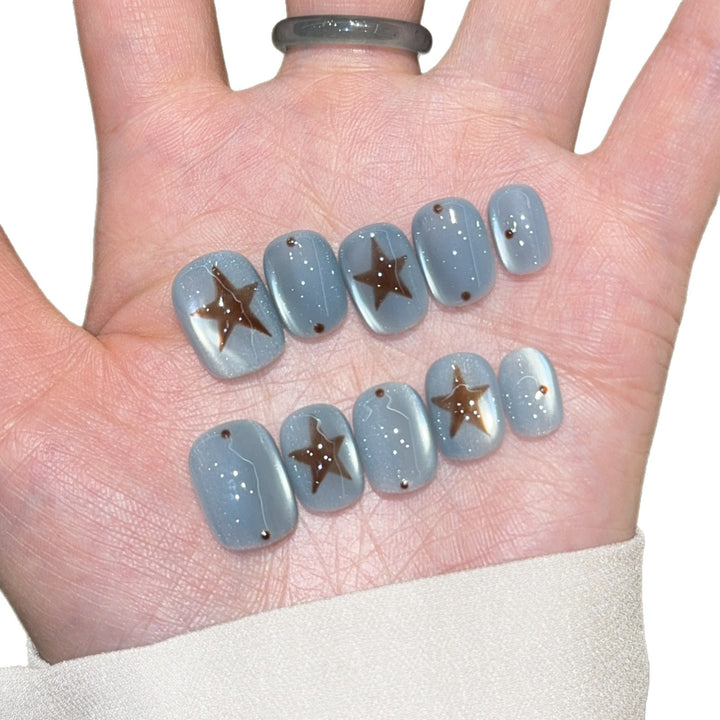 Artificial Nail Tips with Star Design Bowlift