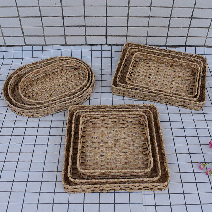 Natural Woven Serving Basket Set Bowlift