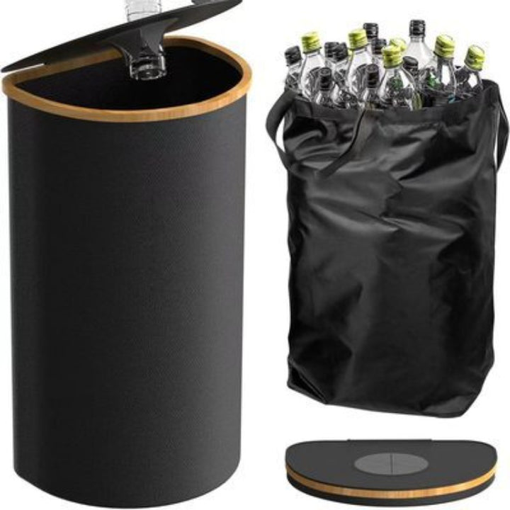 Multifunctional laundry storage box with bamboo lid Bowlift
