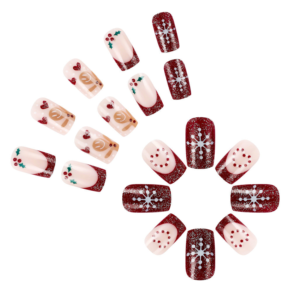 Decorative Holiday Press-On Nail Art Bowlift