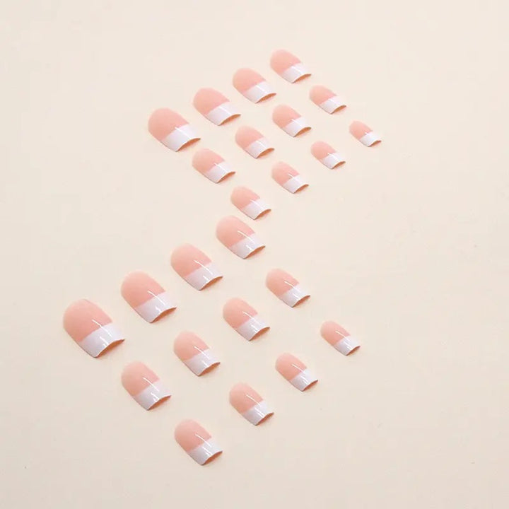Acrylic nail set with elegant French design and glossy finish Bowlift