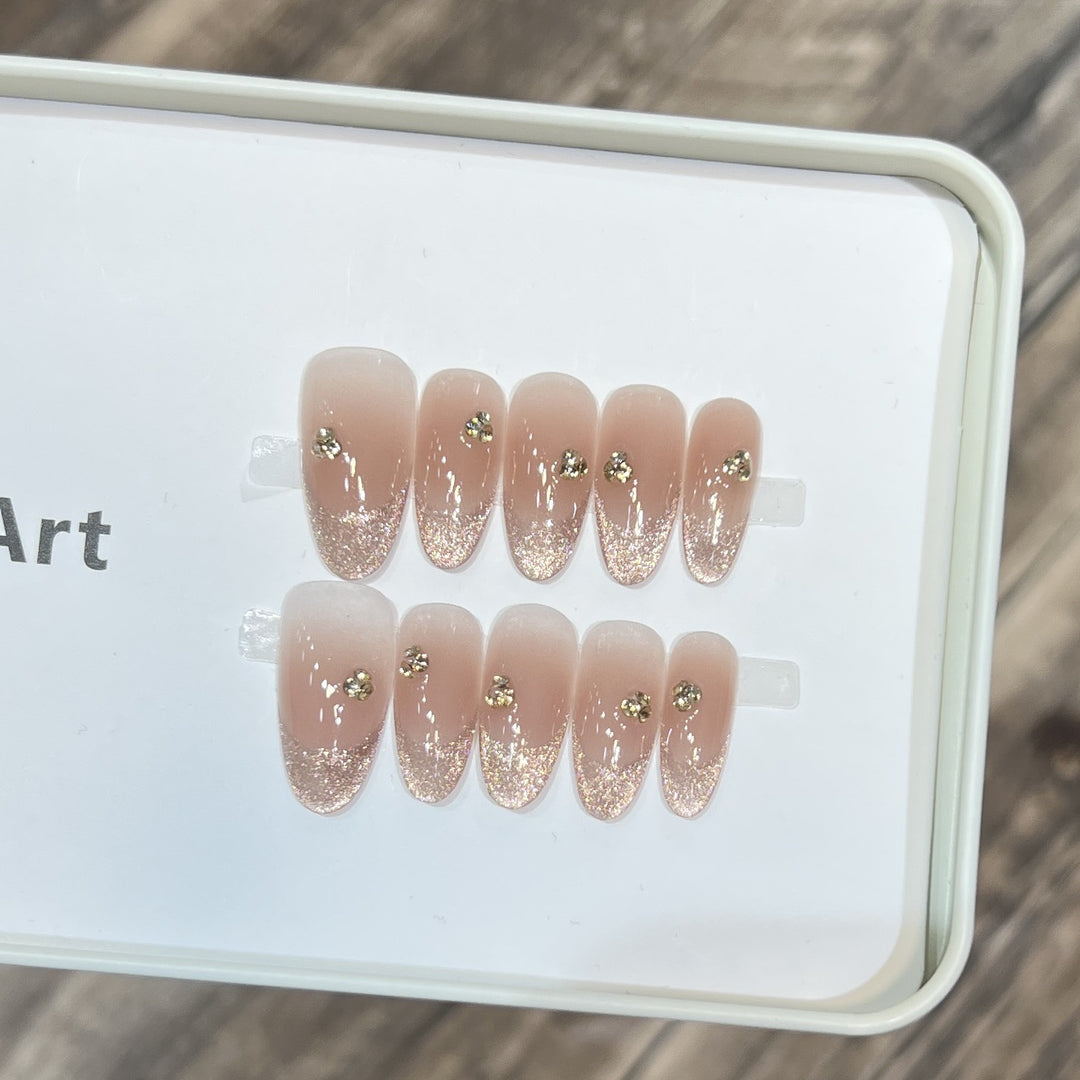 Elegant Stiletto Press-On Nail Set with Decorative Accents Bowlift