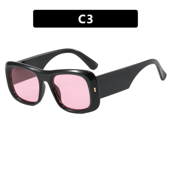 Women's square sunglasses with reflective protective lenses and modern frame construction Bowlift